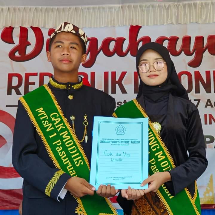 Terpilihnya Cak dan Ning Duta Modiis Warnai Puncak Peringatan HUT Kemerdekaan RI Ke 78 MTsN 1 Pasuruan